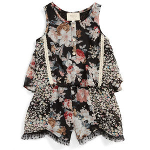 Hannah Banana Floral Print Chiffon Romper